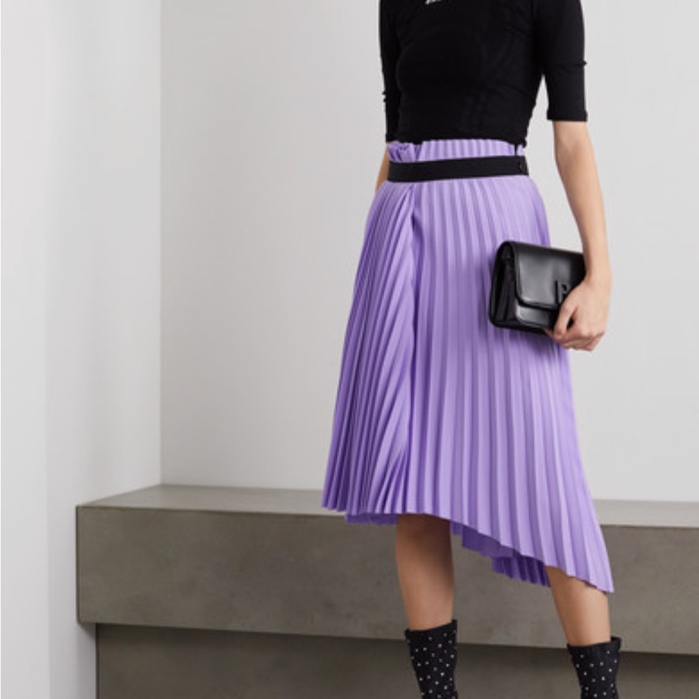 Balenciaga Womens Pleated Jersey Midi Skirt size 40